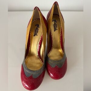 Halé Bob Red, Yellow and Gray Heels - 8M